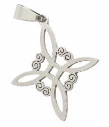 Dije de acero quirurgico nudo de bruja 30mm